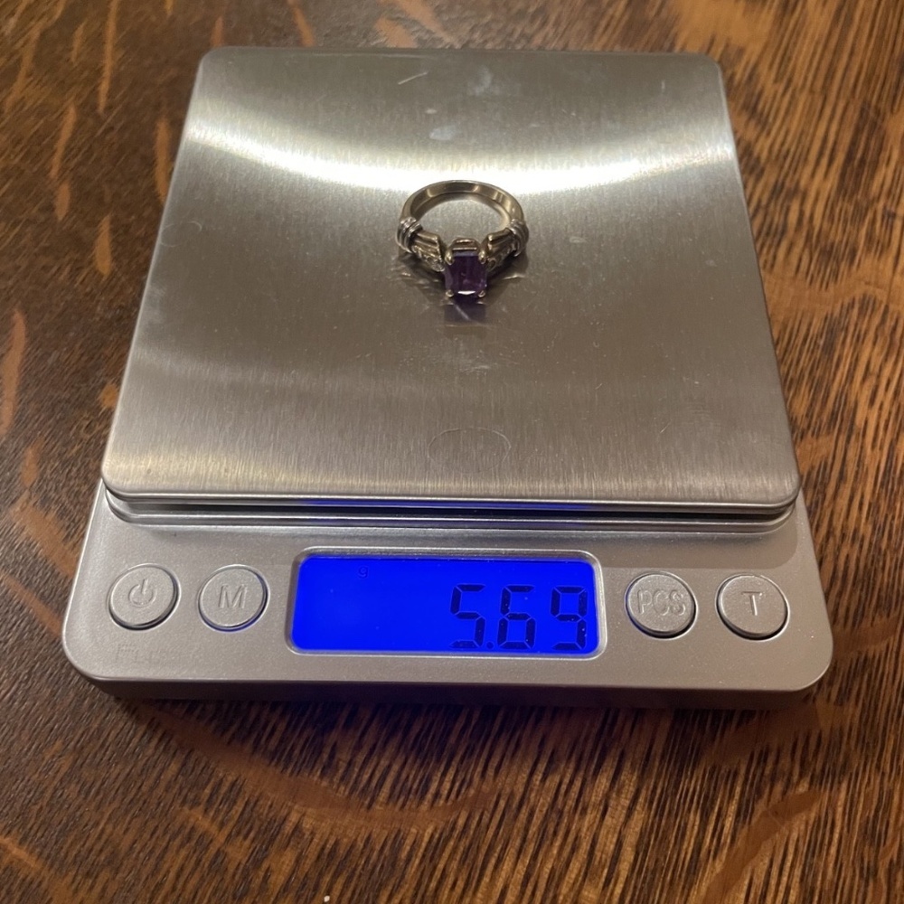 Vintage 14k Gold Amethyst Ring with diamond accents 5.69g Size 6.5 - Picture 3 of 13